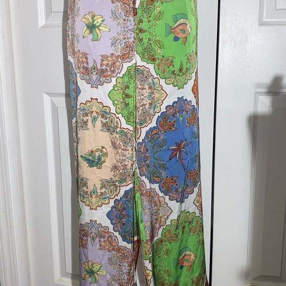 Rachel Zoe Women's Colorful  Wide Leg Pants Bohemian Fun print M Paisley AA07 - Picture 1 of 10